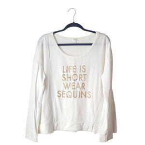 Degree Life is Short Wear Sequins Sparkle Blouse